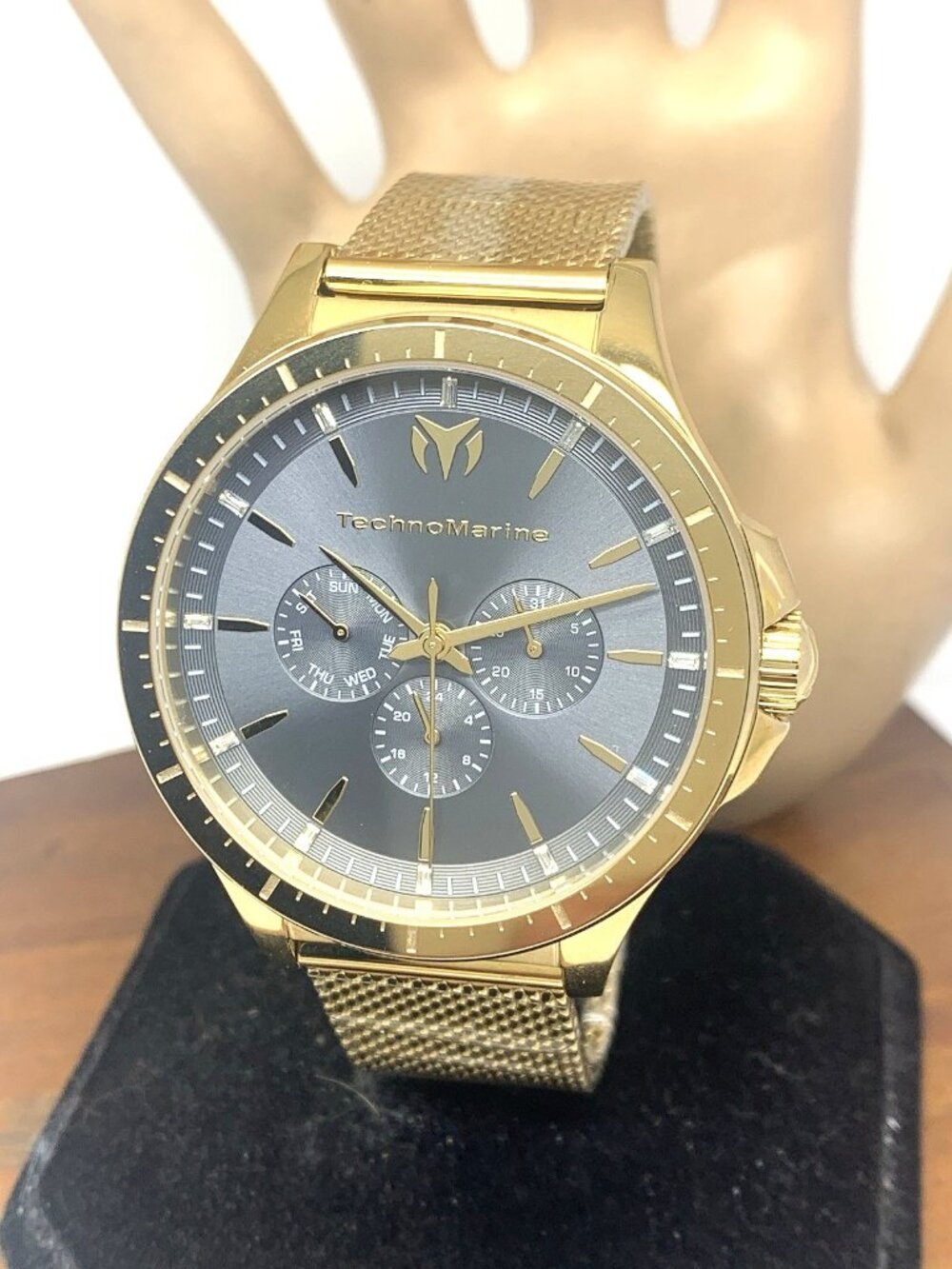 Technomarine Men's Watch TM-822022 MoonSun Gray Dial Gold Stainless Steel 44mm